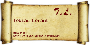 Tóbiás Lóránt névjegykártya